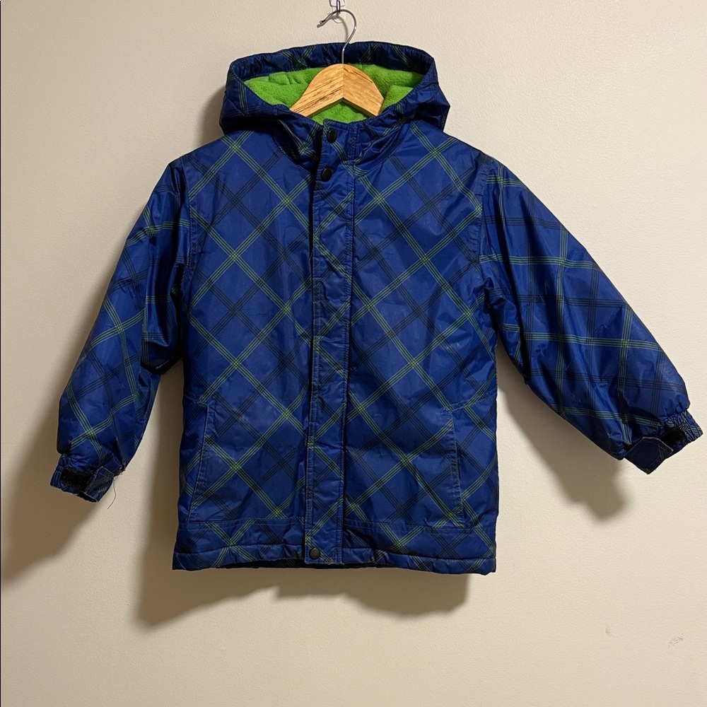 White Mountain Kids Plaid Raincoat - Blue and Green